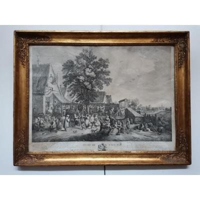 Village Festivals After David. Teniers - Pair Of Engravings By Jacques Philippe Lebas