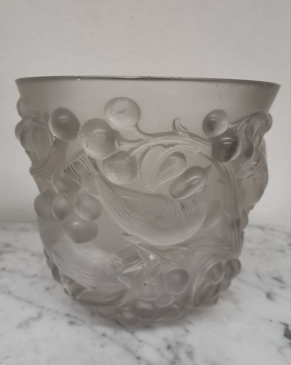 Vase Avallon ( accidenté) " Oiseaux Et Raisins" René Lalique 