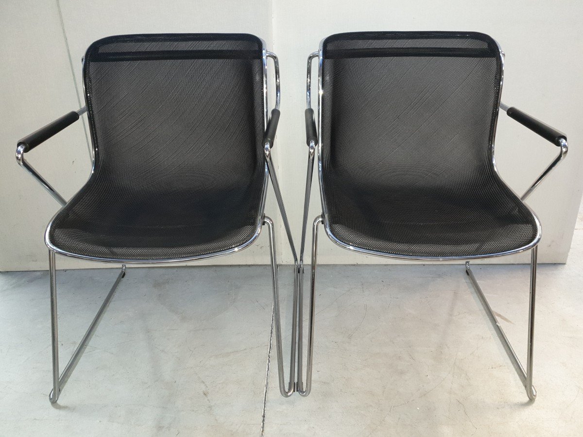 Pair Of "penelope" Armchairs By Charles Pollock For Castelli -photo-3