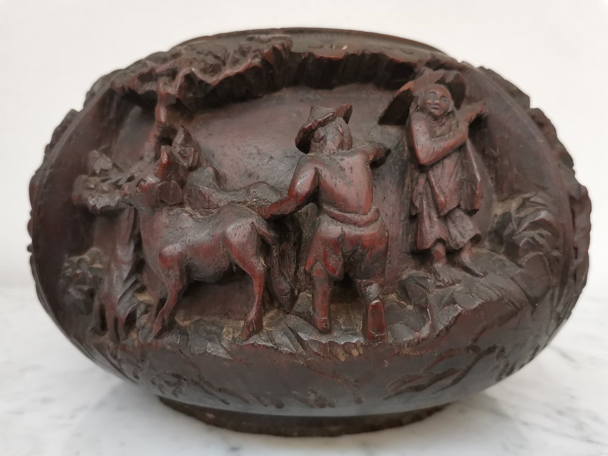Asian Carved Wood. Scenes Of Daily Life 