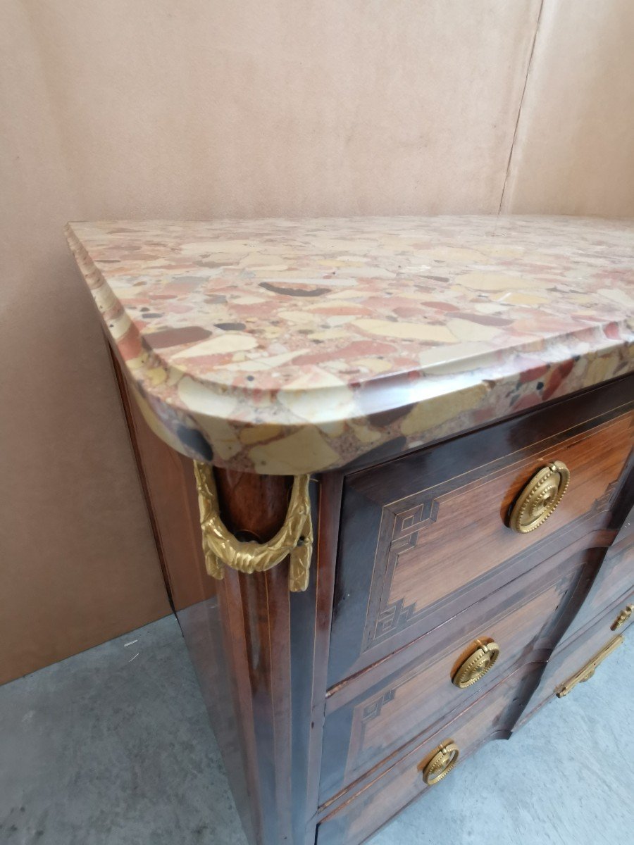 Commode Marqueterie époque Louis XVI. Estampille Conrad Mauter -photo-2