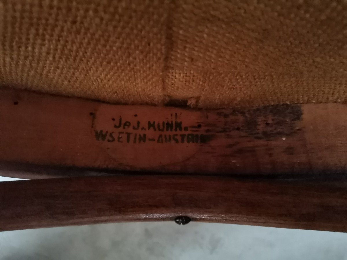 Art Nouveau Desk Or Table Chair. Curved Wood -photo-2