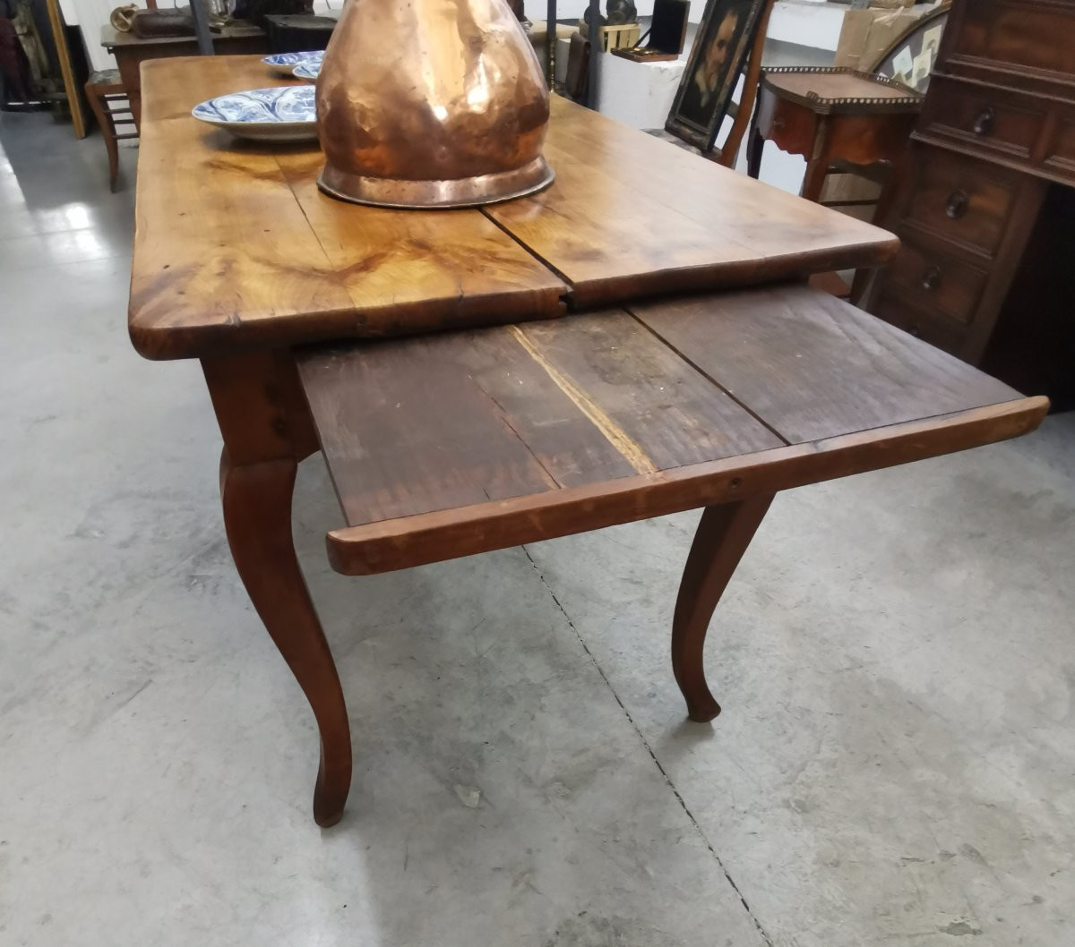 19th Century Cherry Wood Farmhouse Table-photo-2