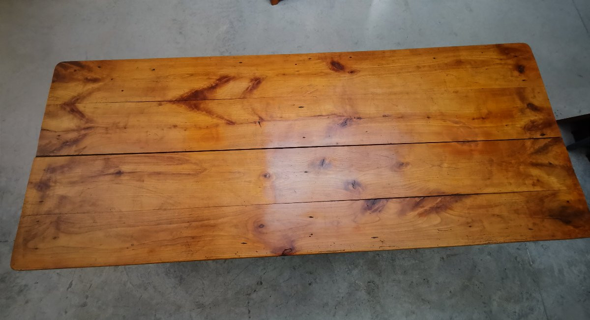 19th Century Cherry Wood Farmhouse Table-photo-3