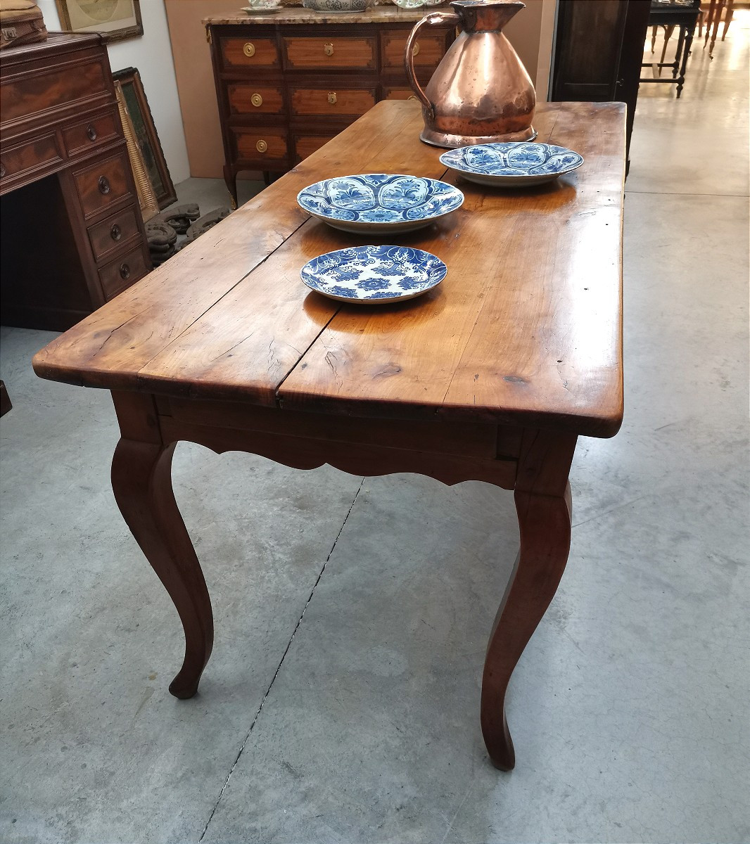 19th Century Cherry Wood Farmhouse Table