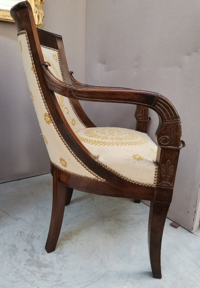 Paire De Fauteuils Empire à Recouvrir -photo-2