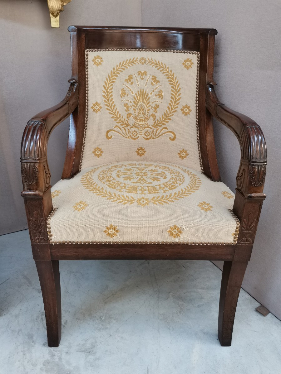 Paire De Fauteuils Empire à Recouvrir 