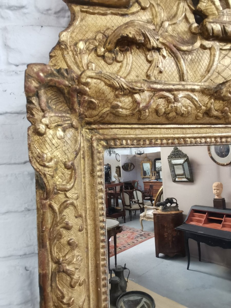 Miroir bois doré époque Régence -photo-3