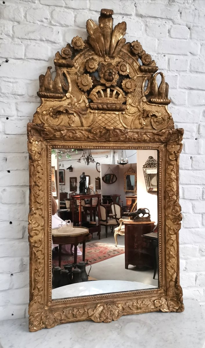Miroir bois doré époque Régence -photo-1