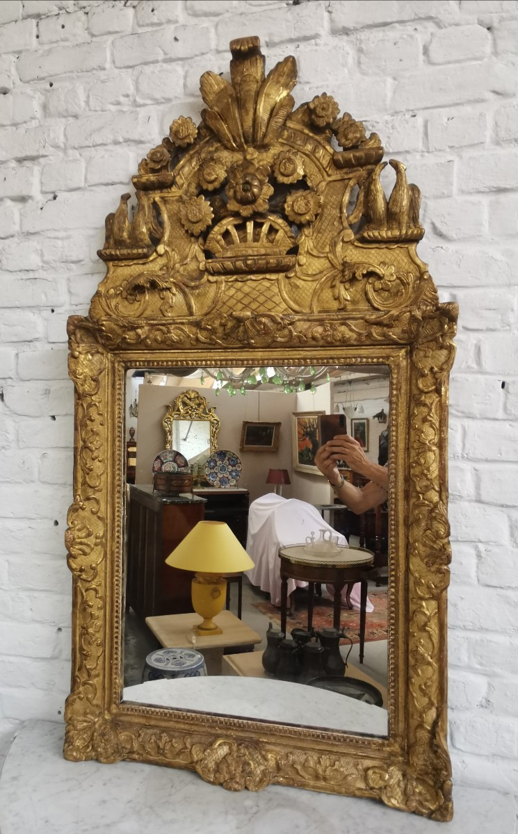 Miroir bois doré époque Régence -photo-3