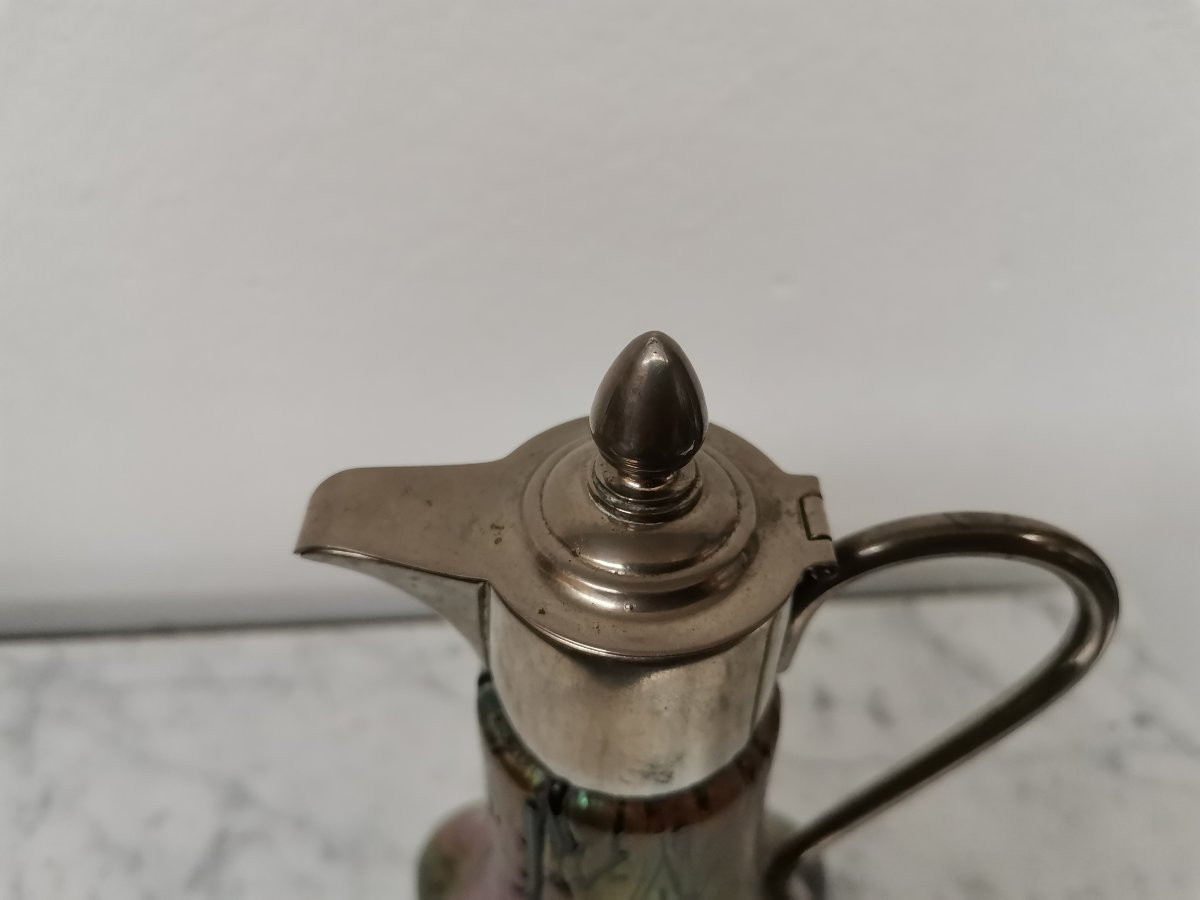 Aiguière en verre irisé Art Nouveau -photo-3