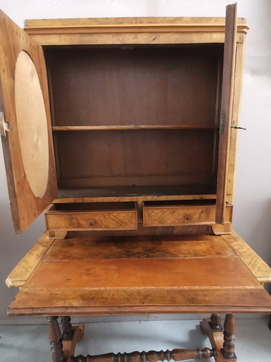 Petit bureau Bonheur du jour en noyer -photo-2