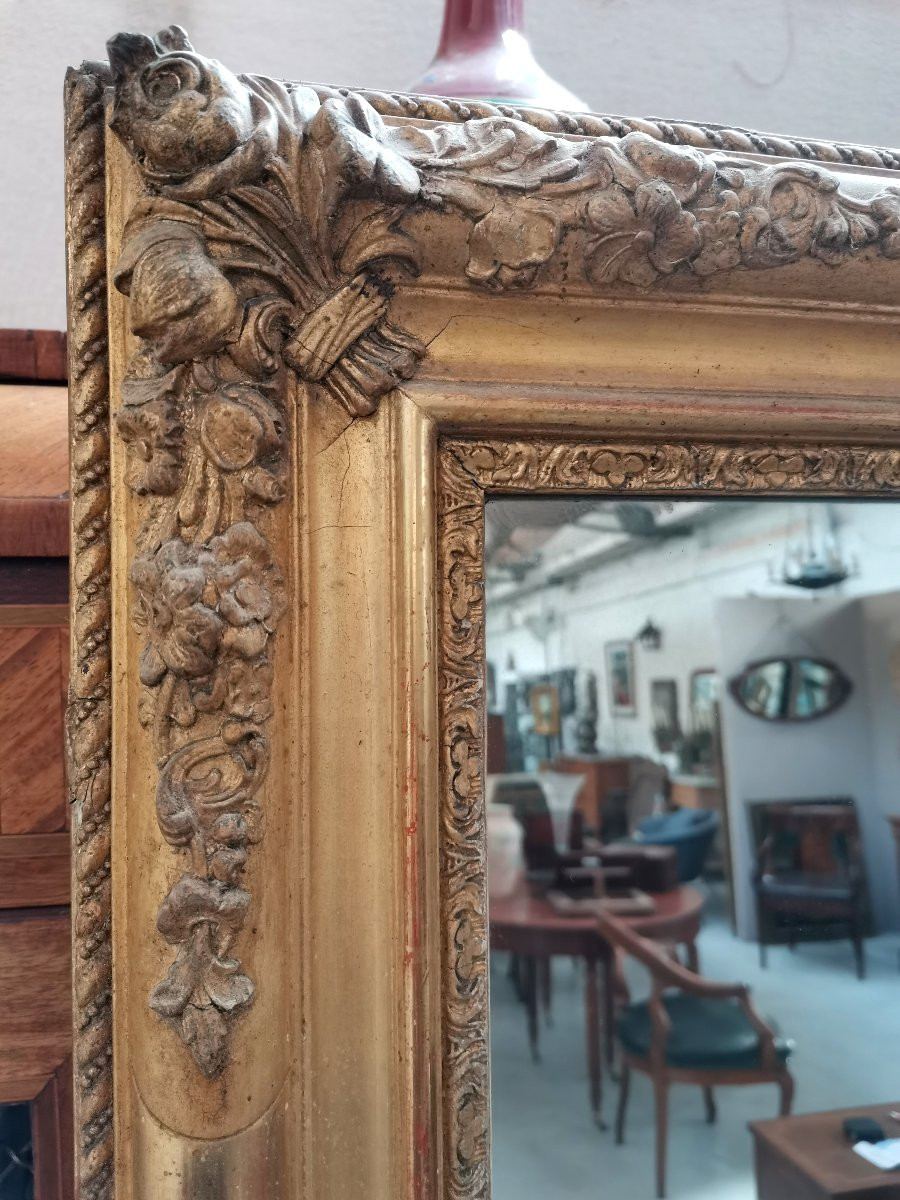 Miroir doré époque Restauration -photo-2