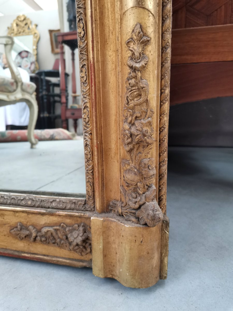 Miroir doré époque Restauration -photo-4