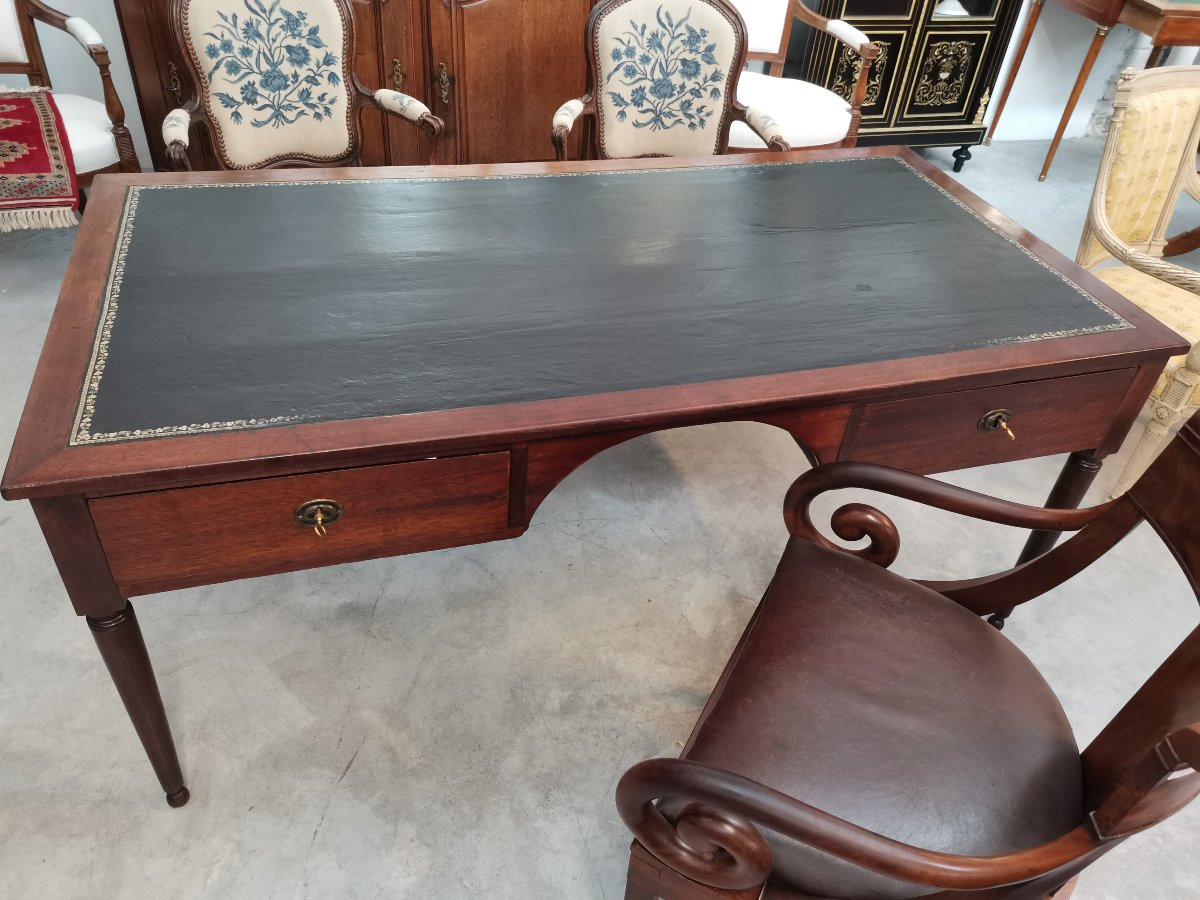 Grand Bureau Louis XVI en acajou -photo-3