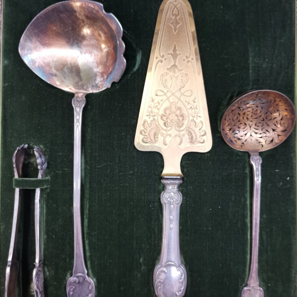 Service à Pâtisserie Argent Et Vermeil-photo-1