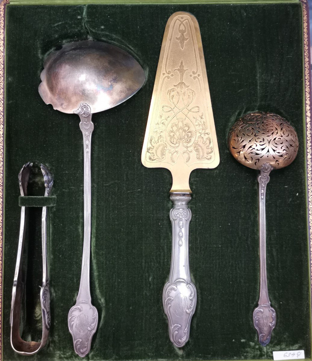 Service à Pâtisserie Argent Et Vermeil