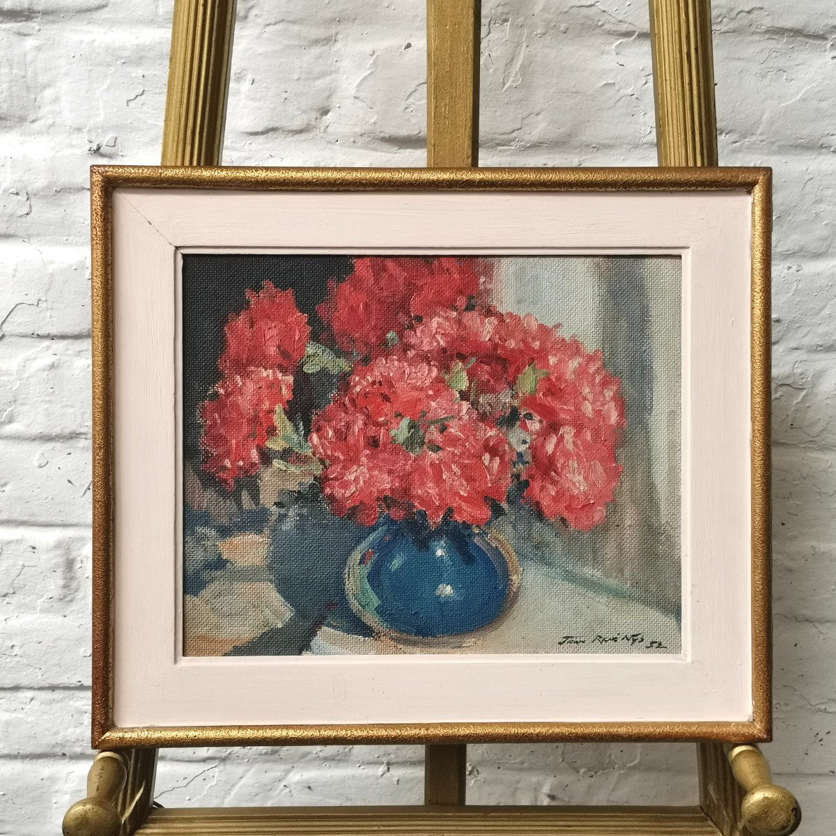 Jean René Nys. 2 Tableaux, Chat, Nature Morte. -photo-1