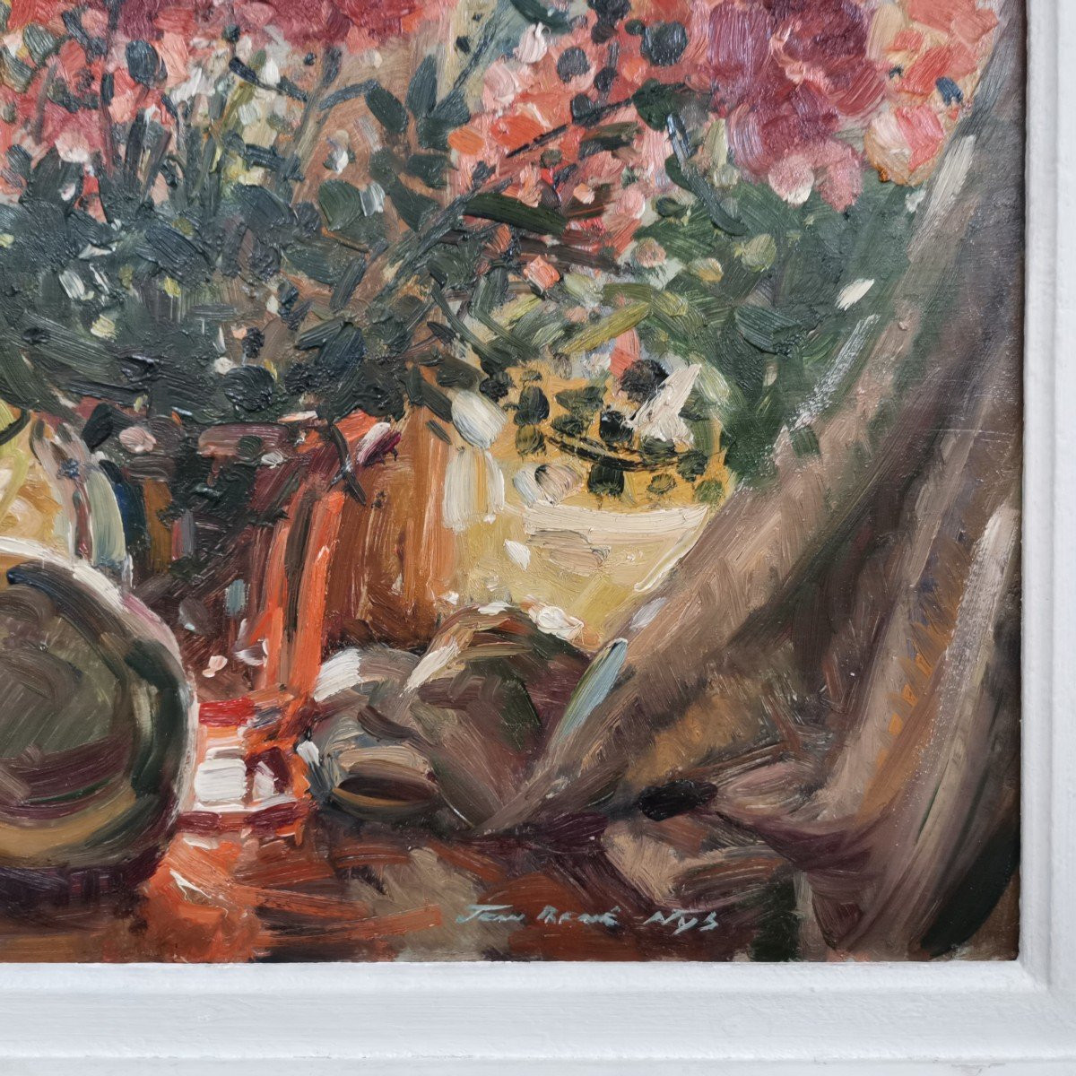 Jean René Nys. 2 Tableaux, Chat, Nature Morte. -photo-6