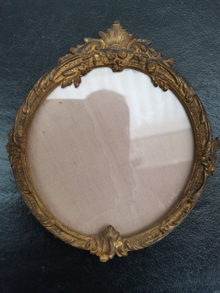 2 Small Gilt Brass Portrait Frames -photo-3