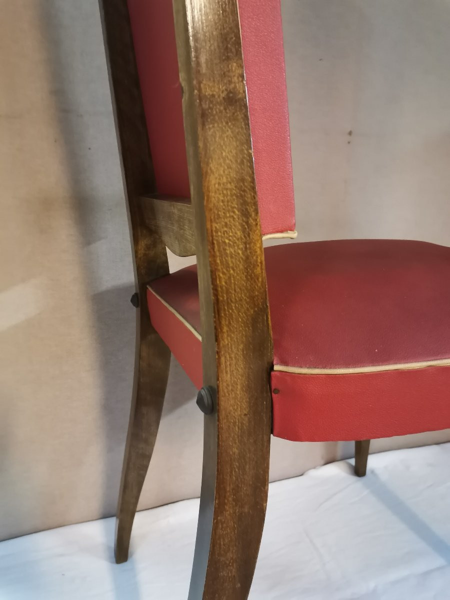 6 Chairs From The 1950s In The Style Of Leleu -photo-2