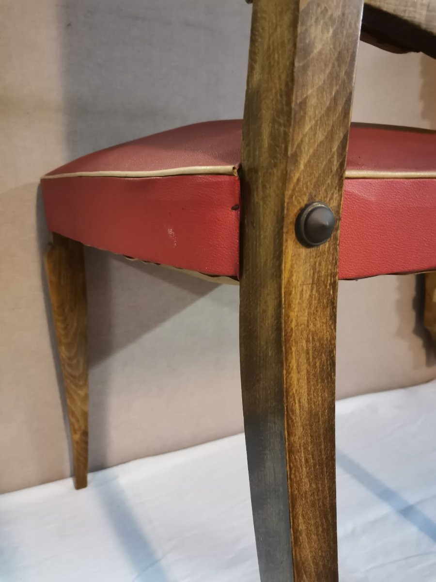 6 Chairs From The 1950s In The Style Of Leleu -photo-4