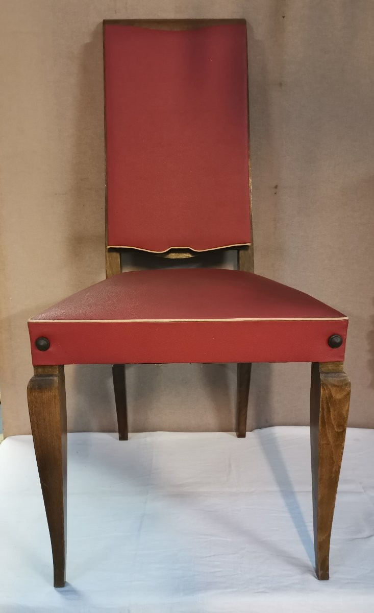 6 chaises années 50 dans le style de Leleu -photo-5