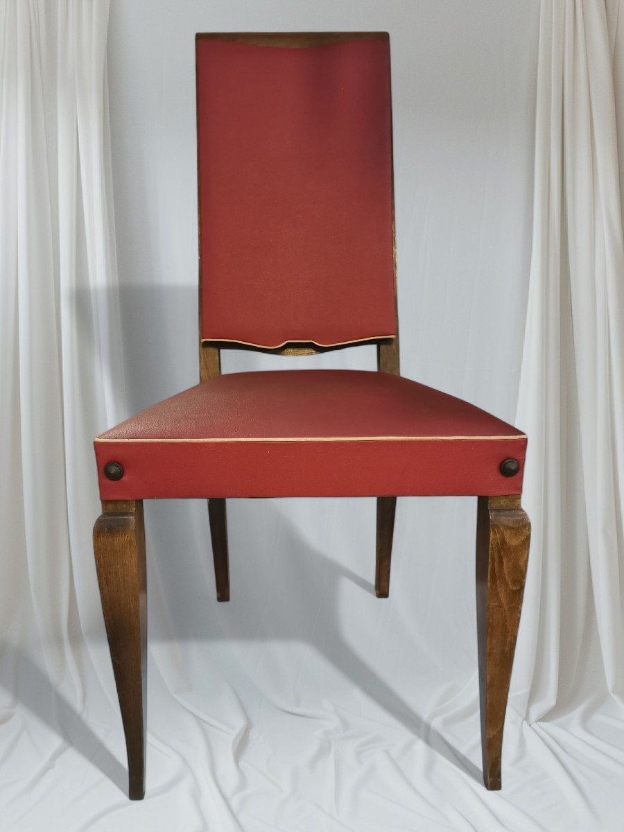 6 chaises années 50 dans le style de Leleu 