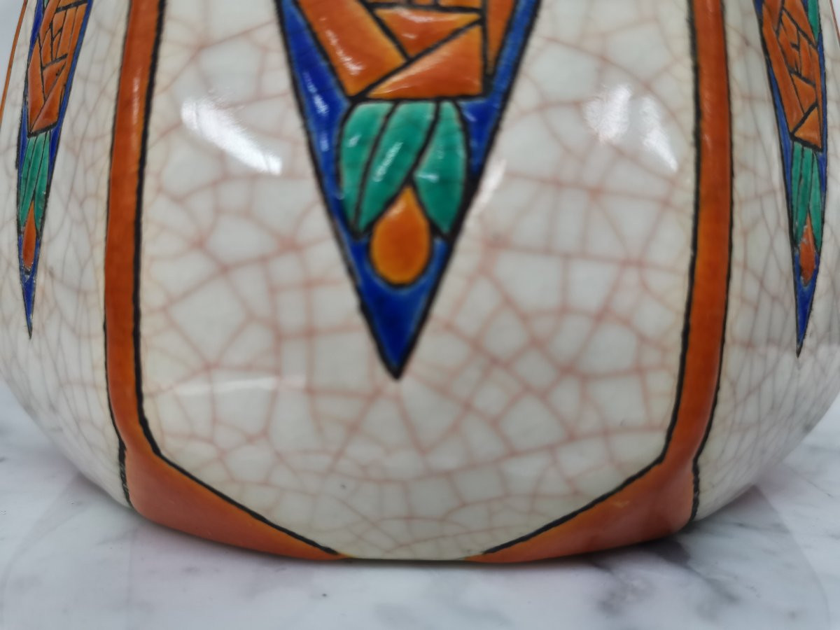 Pot couvert bonbonnière en émaux de Longwy -photo-2