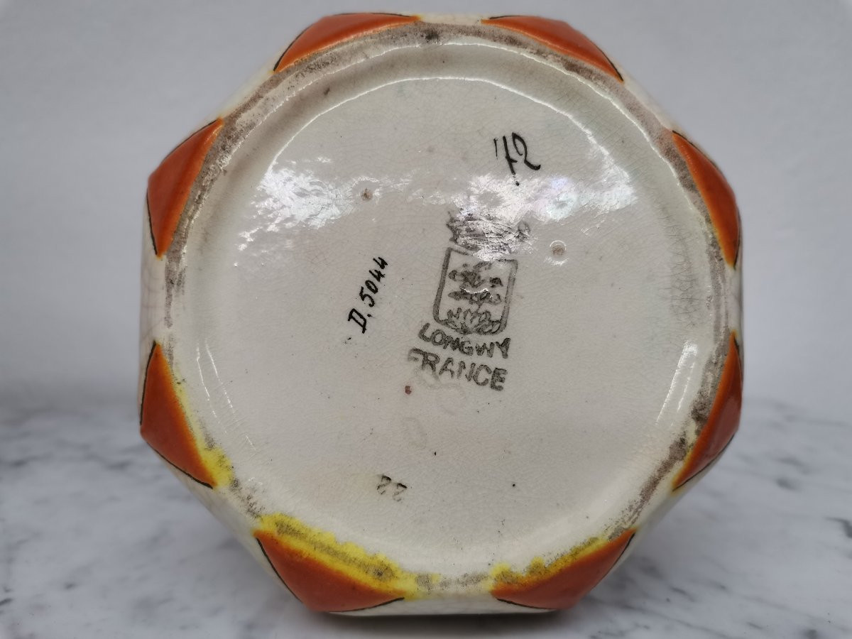 Pot couvert bonbonnière en émaux de Longwy -photo-4