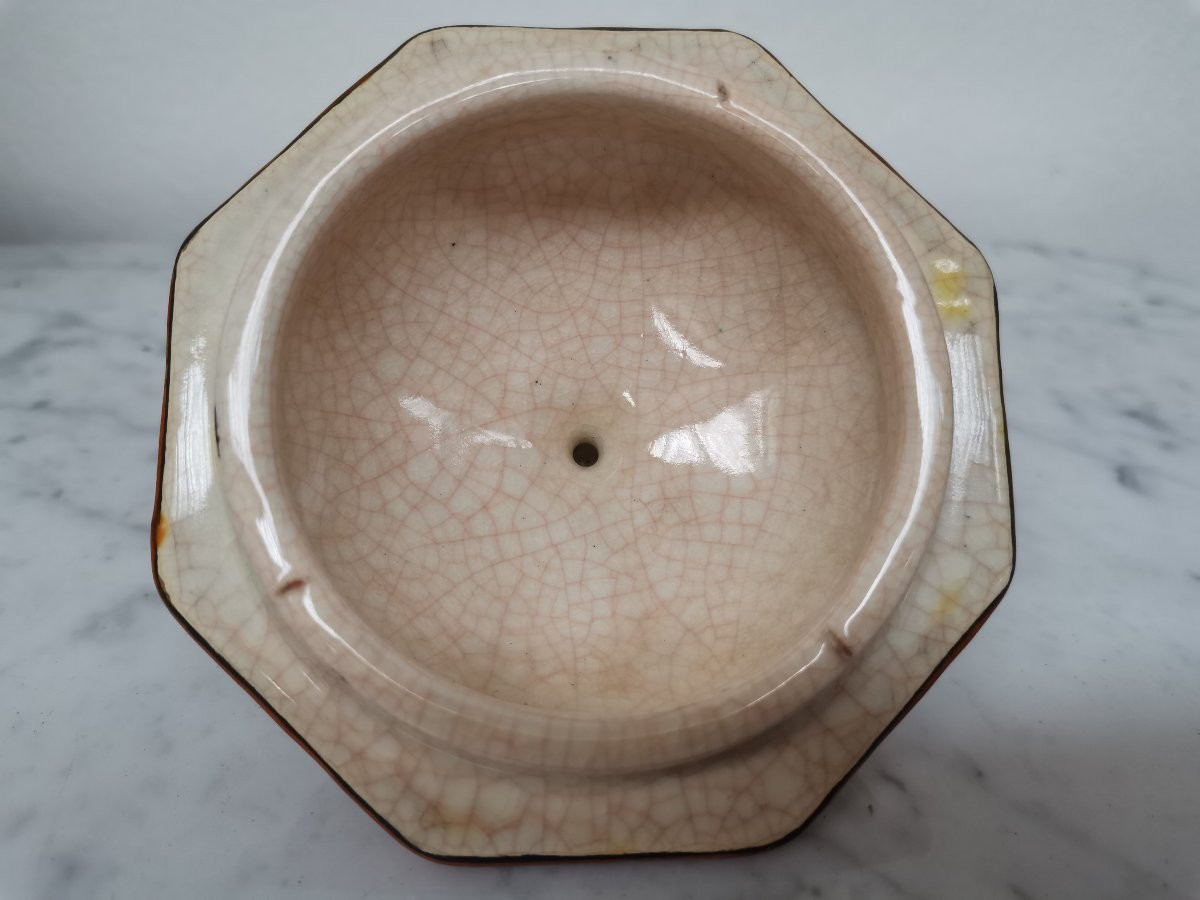 Pot couvert bonbonnière en émaux de Longwy -photo-6