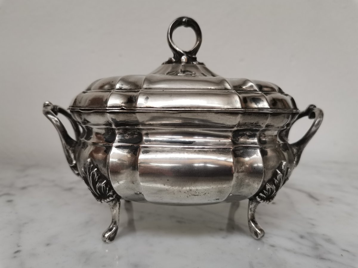 Sucrier et pot à lait en argent poinçon Minerve -photo-4