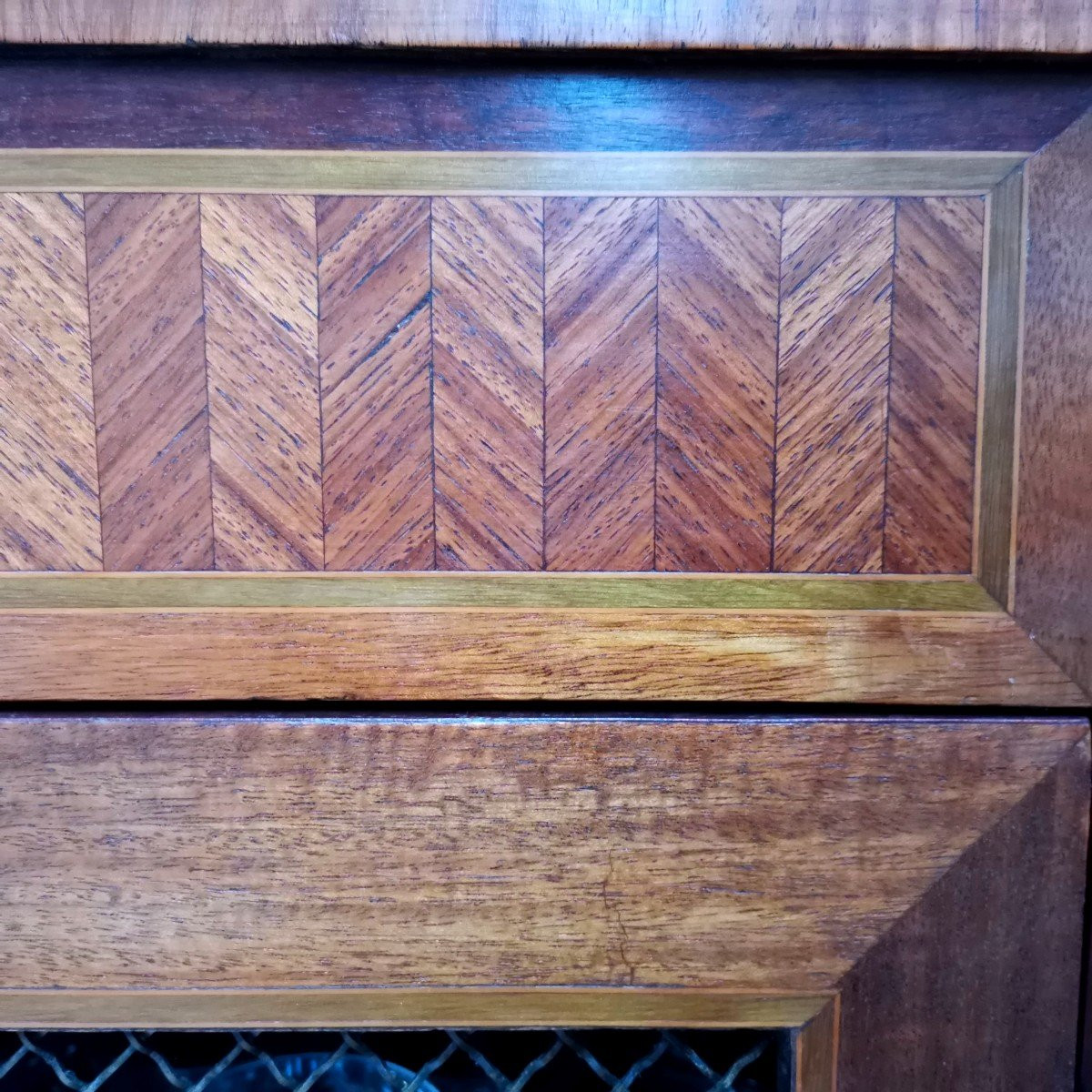  Bibliothèque  Marqueterie style Louis XVI-photo-2