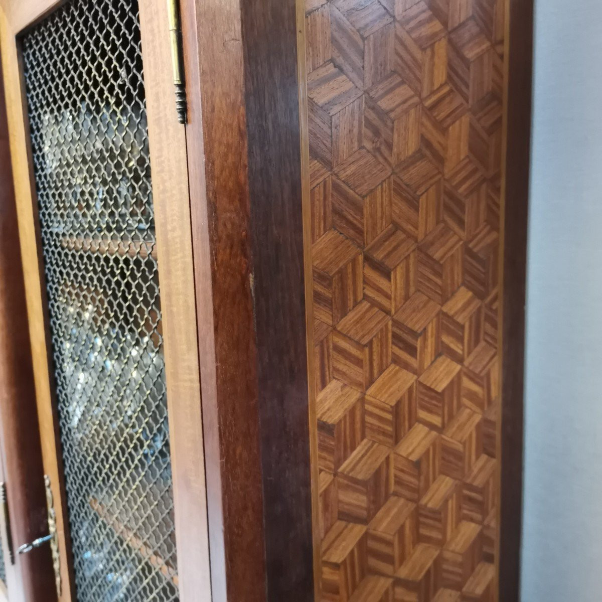  Bibliothèque  Marqueterie style Louis XVI-photo-6