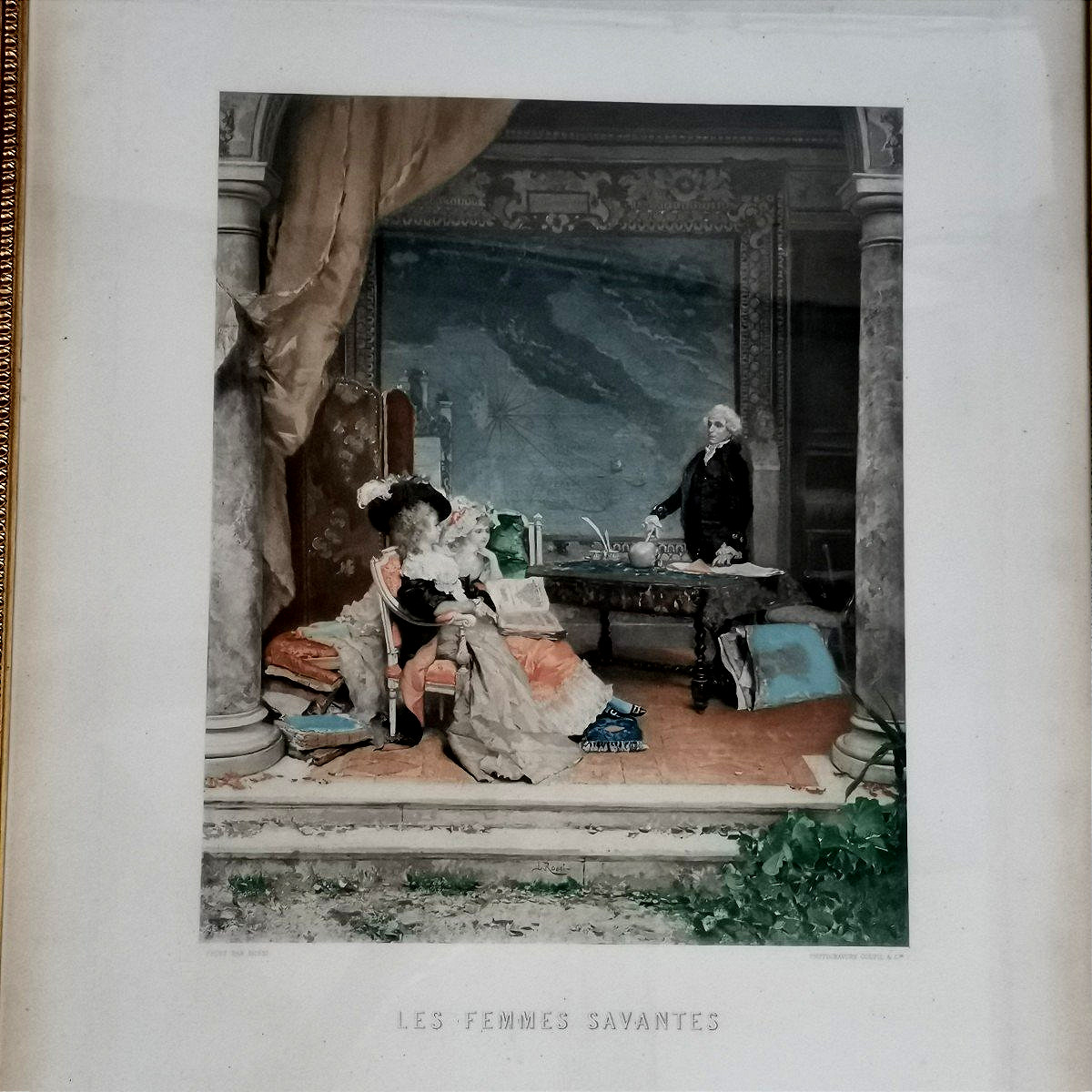 Cadre style  Louis XVI avec gravure-photo-4