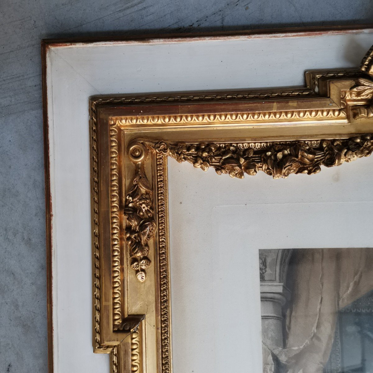 Cadre style  Louis XVI avec gravure-photo-5