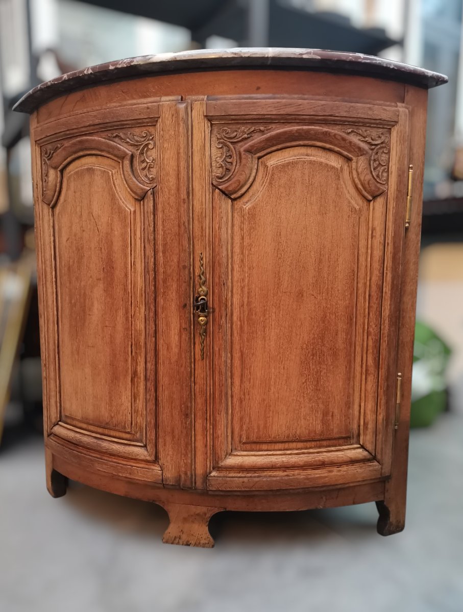 Curved Corner Cabinet, 18th Century. -photo-2