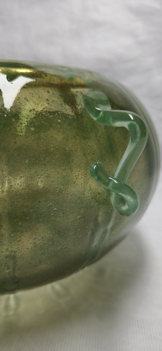 Centre de table citrouille verte Daum Nancy. Signature fleurie-photo-3