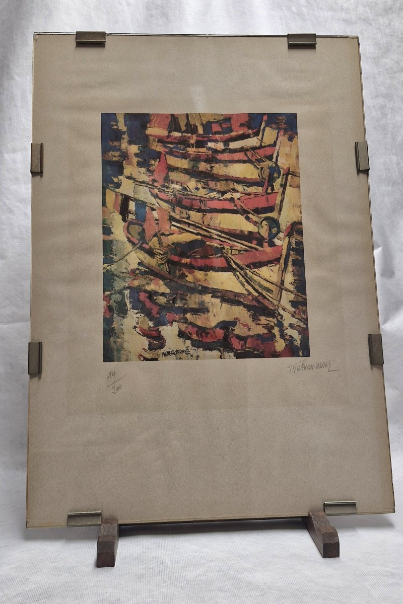 Robert Micheau Vernez - lithographie aux barques -photo-2