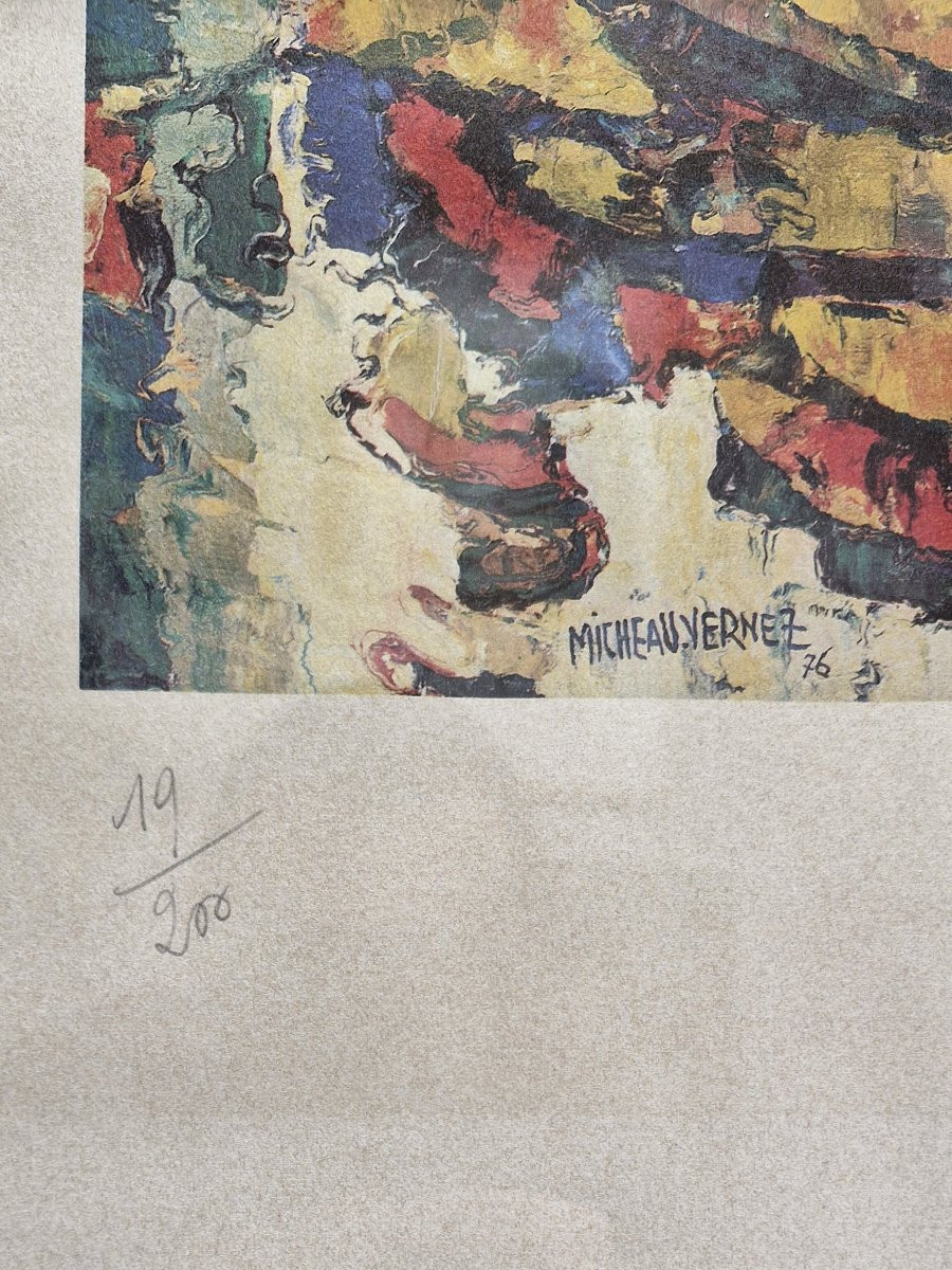 Robert Micheau Vernez - lithographie aux barques -photo-3