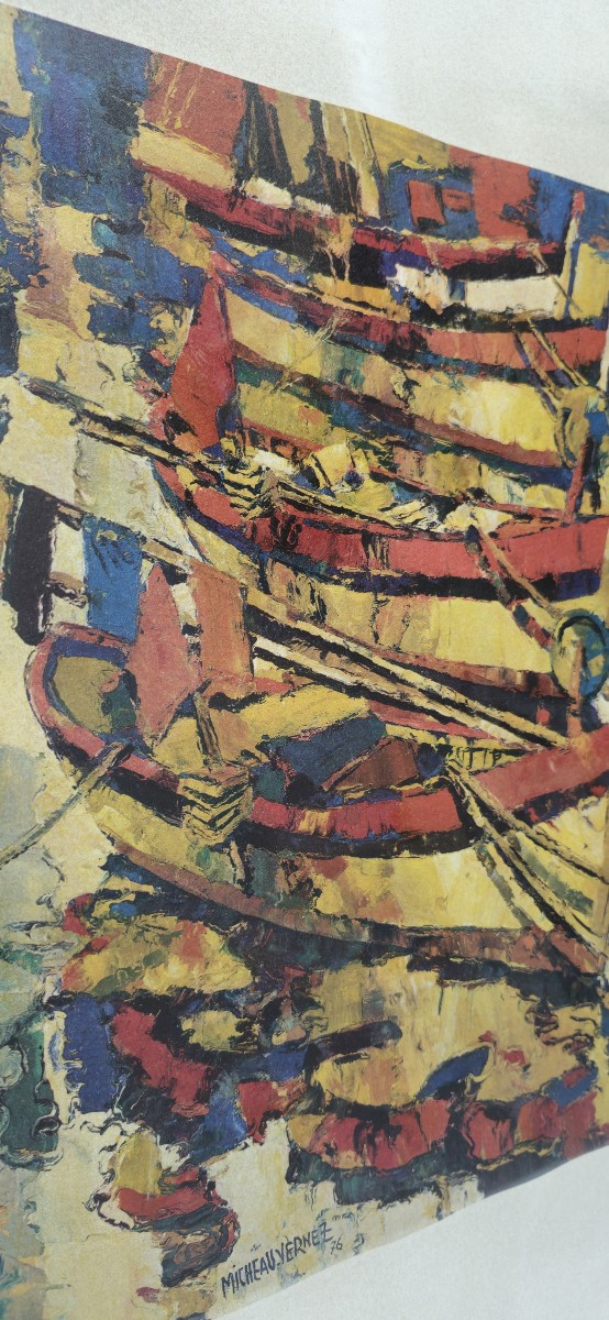 Robert Micheau Vernez - lithographie aux barques 
