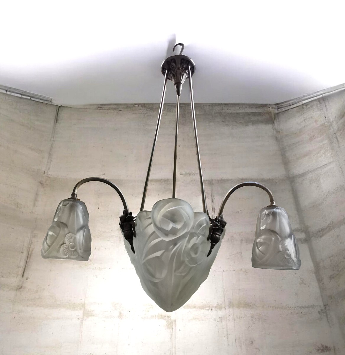 Degué Art Deco Chandelier 