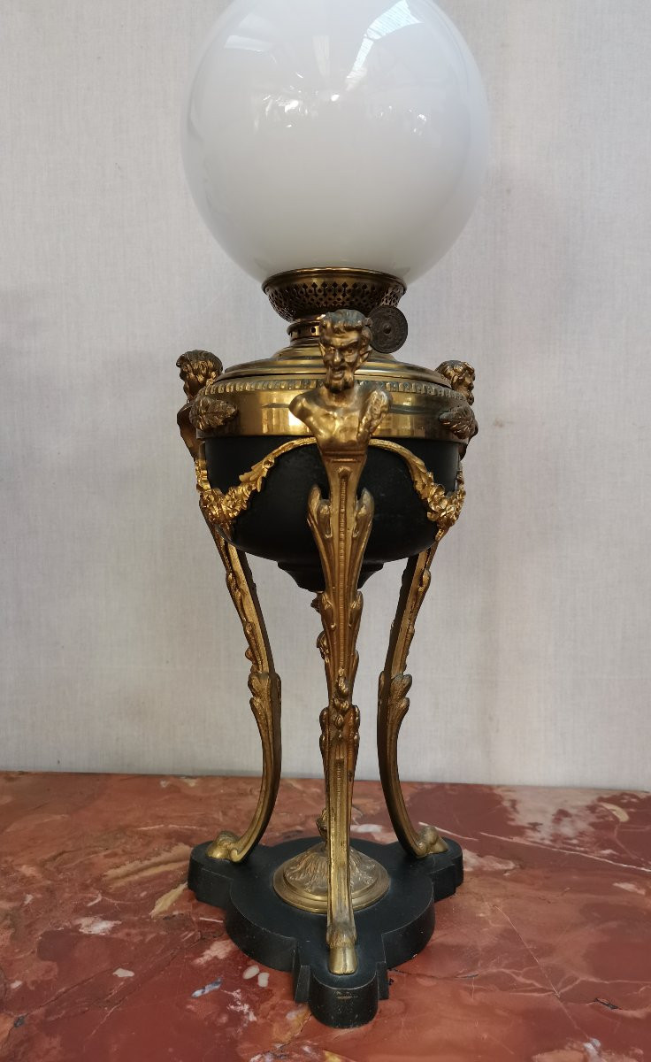 Bronze Oil Lamp. Electrification Option-photo-3