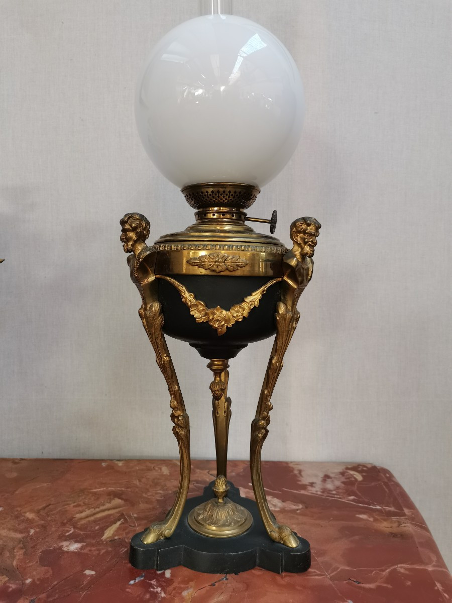 Bronze Oil Lamp. Electrification Option