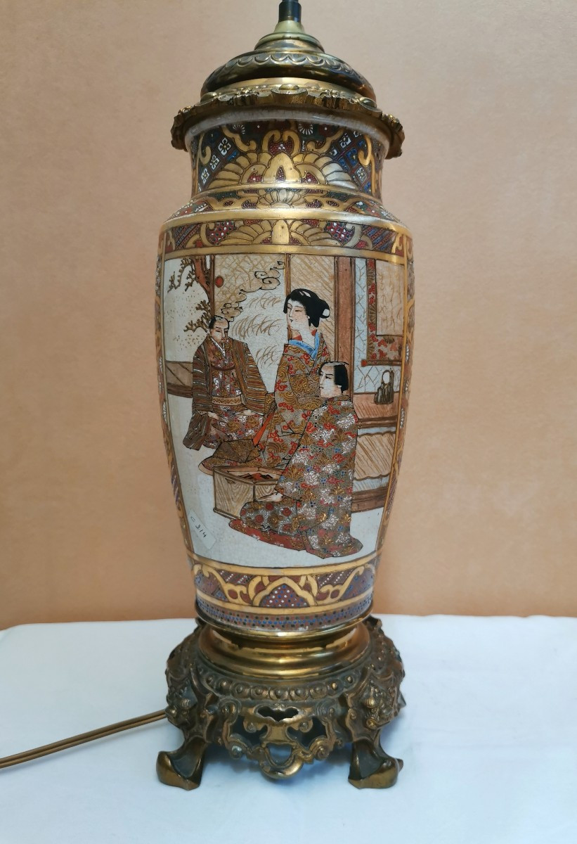 Lampe en porcelaine Satsuma 