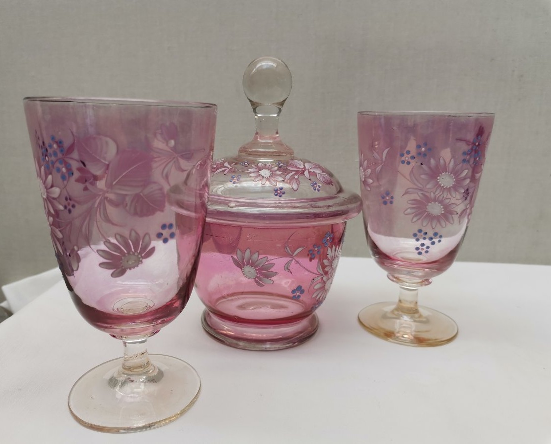 Service tête à tête en verre et cristal -photo-1