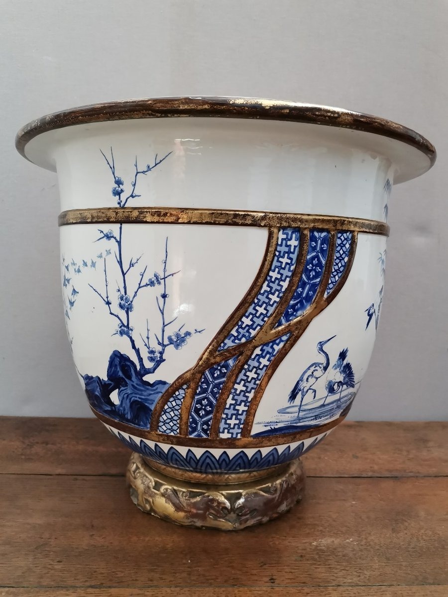 Large Bernardaud Limoges Planters With Asian Design -photo-4
