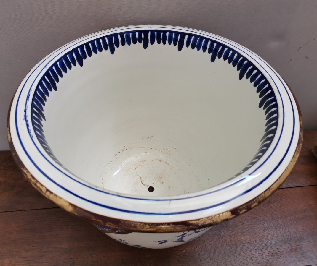 Large Bernardaud Limoges Planters With Asian Design -photo-4