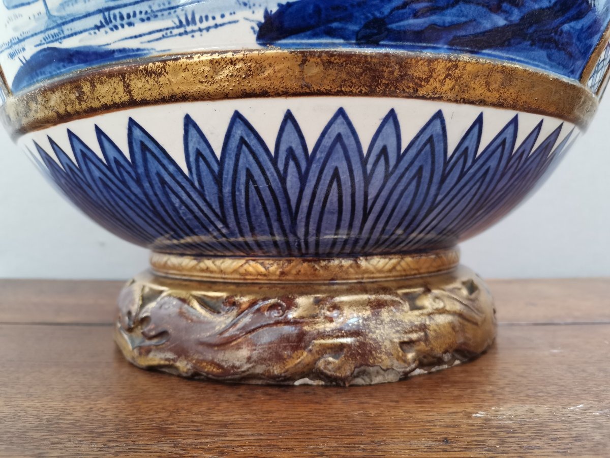 Large Bernardaud Limoges Planters With Asian Design -photo-5