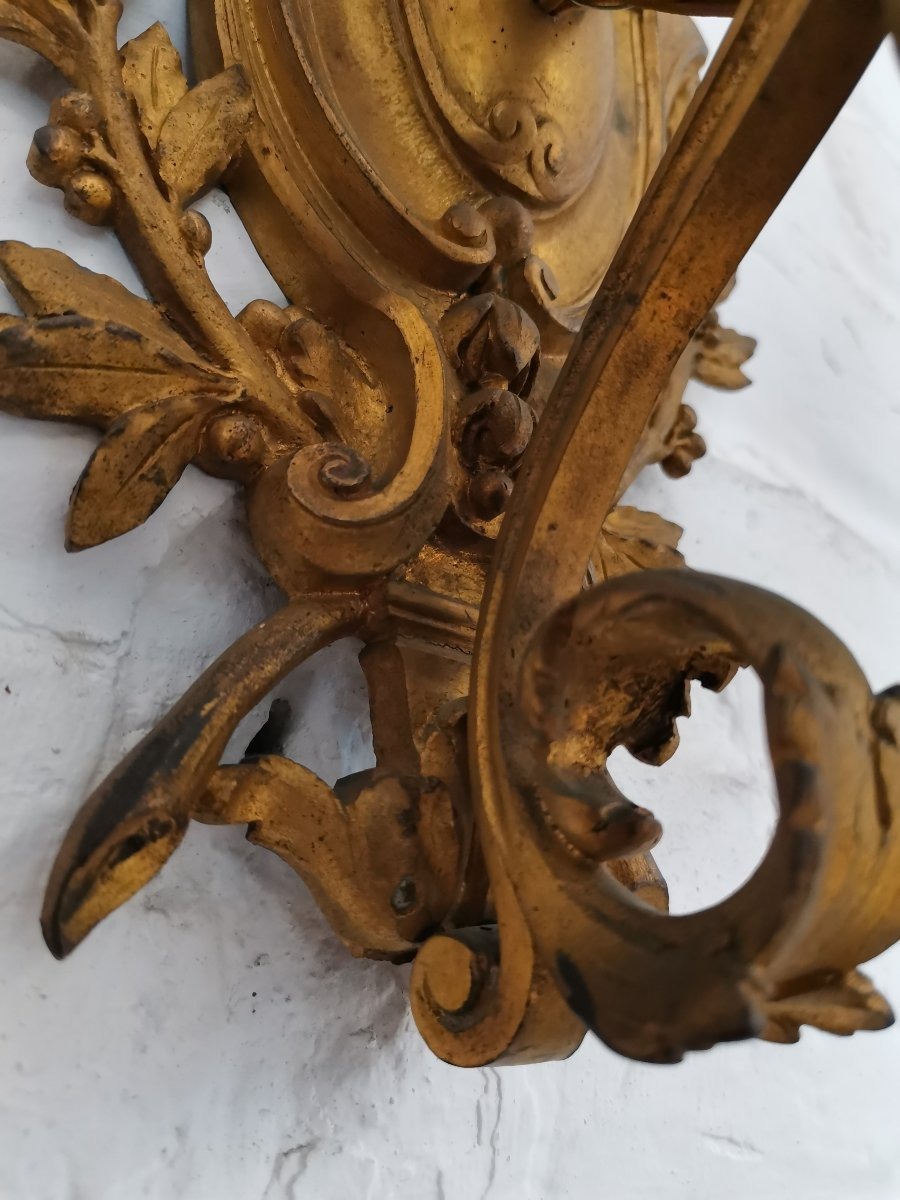 Applique murale en bronze doré Louis XVI -photo-2